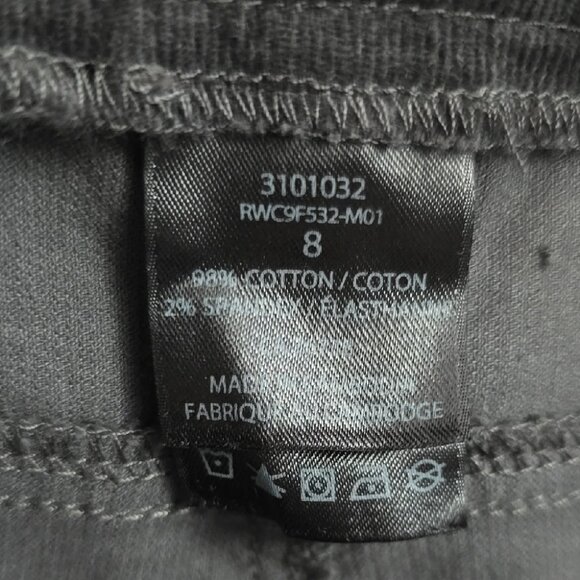 Kenneth Cole Reaction Women's Corduroy Pants Charcoal Grey Stretch Size 8 - Picture 11 of 15